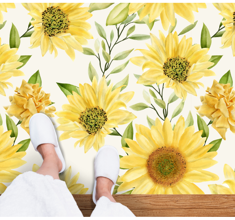 Sunflower Floral Arrangement flower vinyl rug - TenStickers