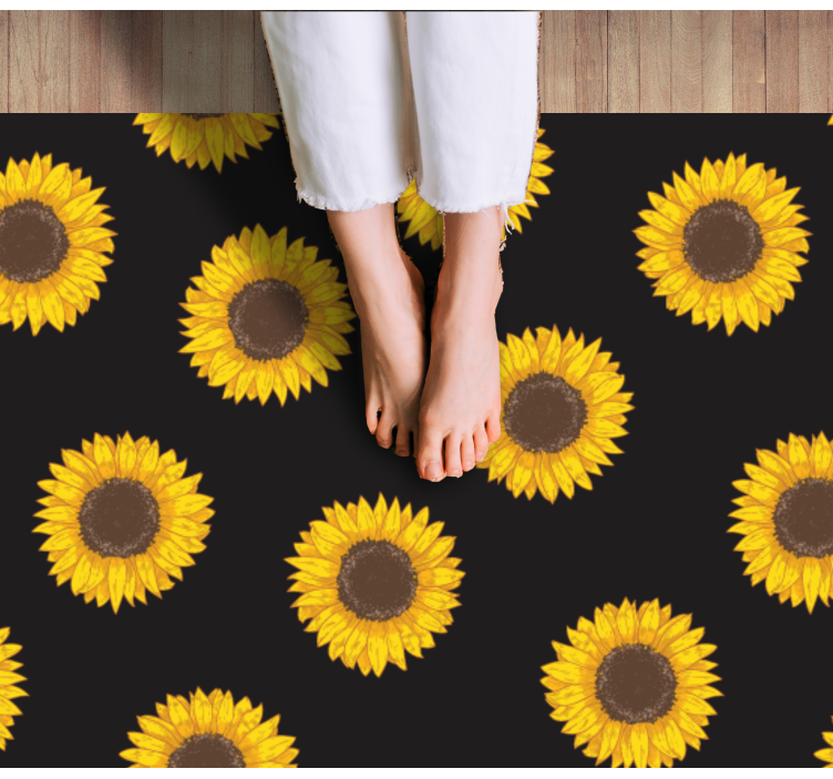 Sunflower Pattern flower vinyl rug - TenStickers