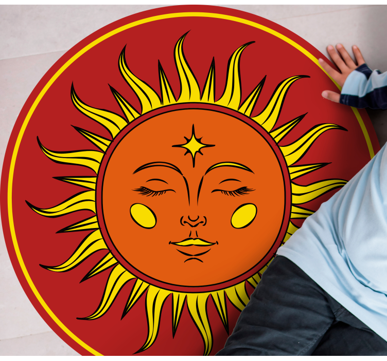 Sunny Face nature vinyl rug - TenStickers