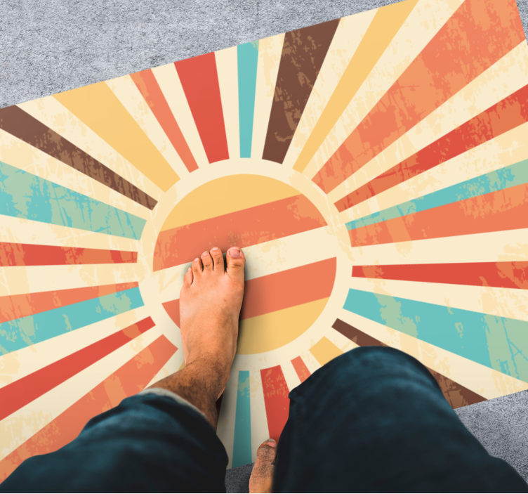 Sunrise Color Burst vintage vinyl rug - TenStickers