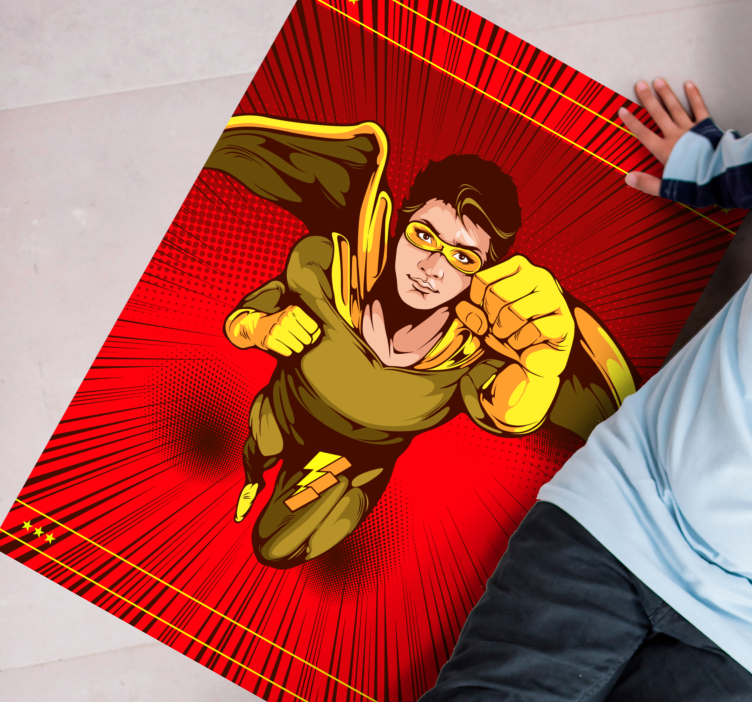 Superhero Action Pose vinyl rug - TenStickers