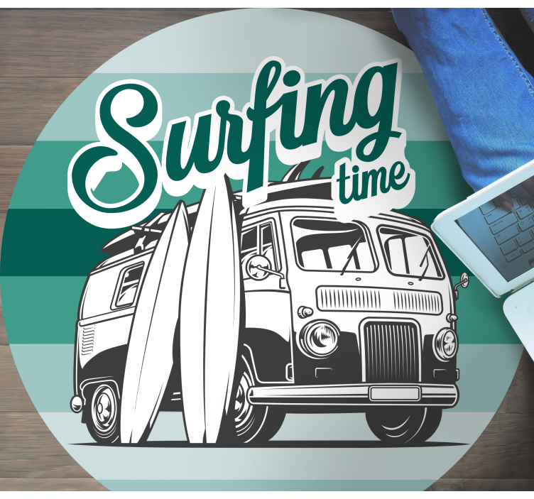 Surfing Adventure teenager vinyl rug - TenStickers