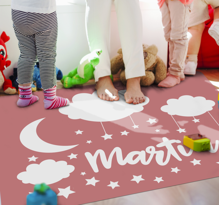 Sweet nigh sky with name vinyl rug - TenStickers