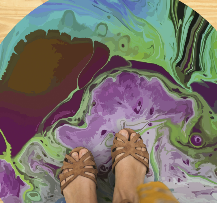 Swirling Color Patterns textured vinyl rug - TenStickers