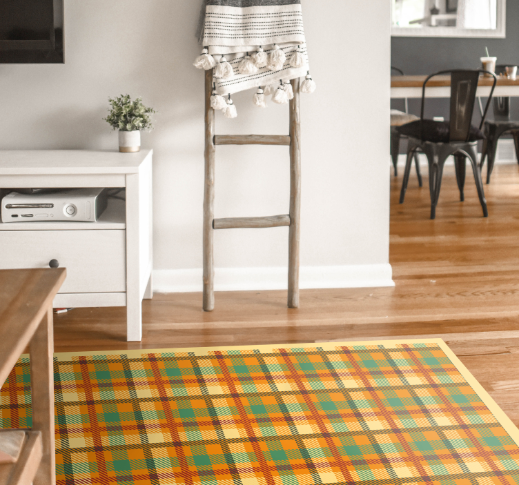 Tartan Plaid Pattern stripes vinyl rug - TenStickers