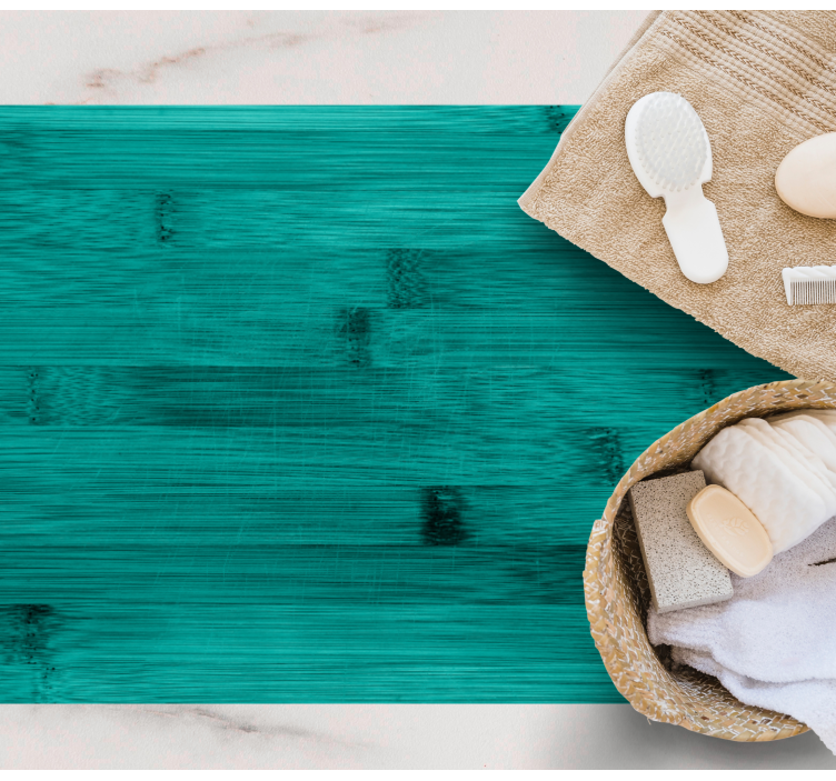 Teal turquoise texture wood vinyl rug - TenStickers