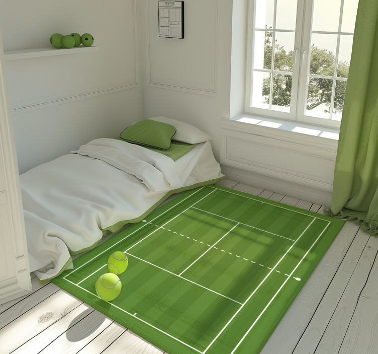 Spectacular tennis field teen vinyl rug - TenStickers