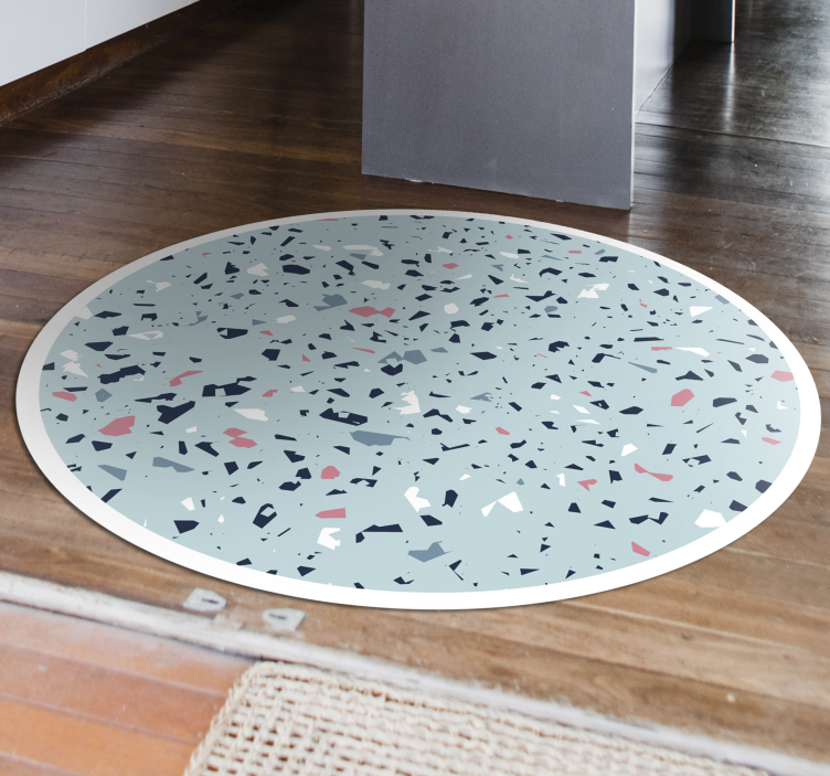 Blue terrazzo style kitchen vinyl rug - TenStickers