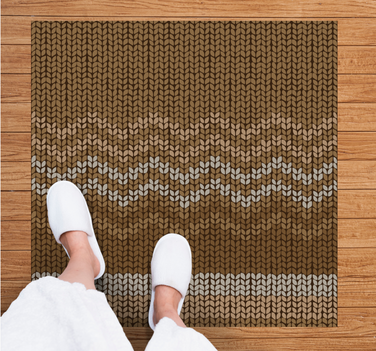 Textured Knit Pattern ethnic vinyl rug - TenStickers