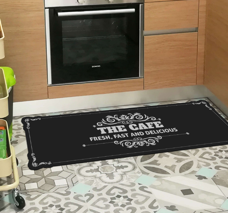 the cafe custom vinyl rug - TenStickers