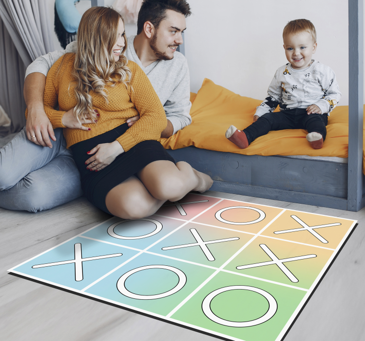 Tic-Tac-Toe Play gaming vinyl rug - TenStickers