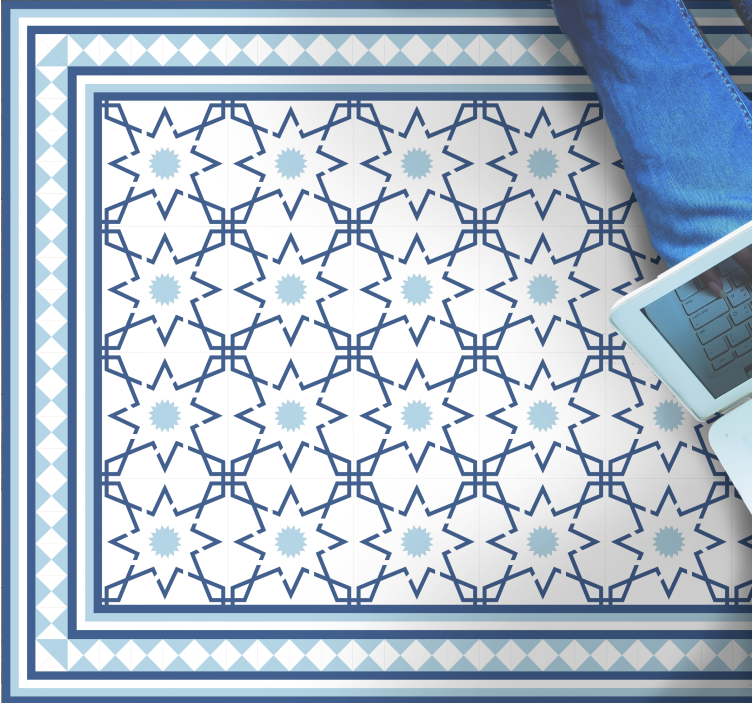 Tiled Geometric Pattern tile vinyl rug - TenStickers