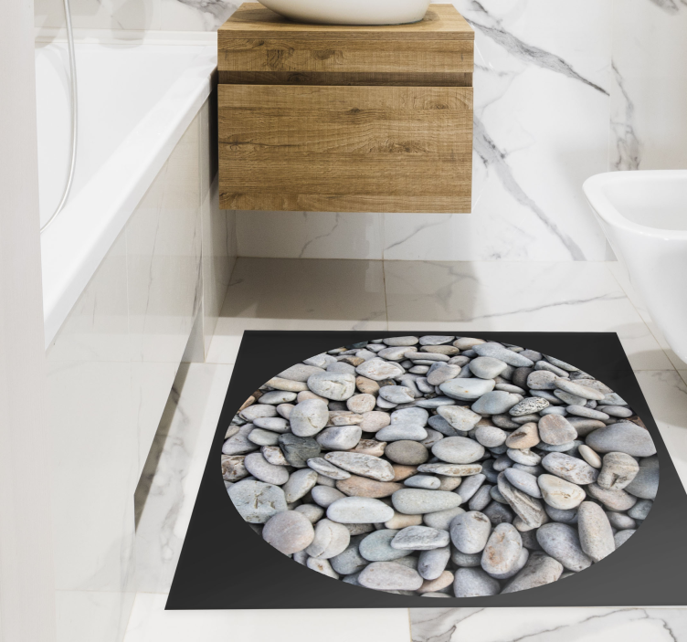 Tiny stones bathroom flooring - TenStickers