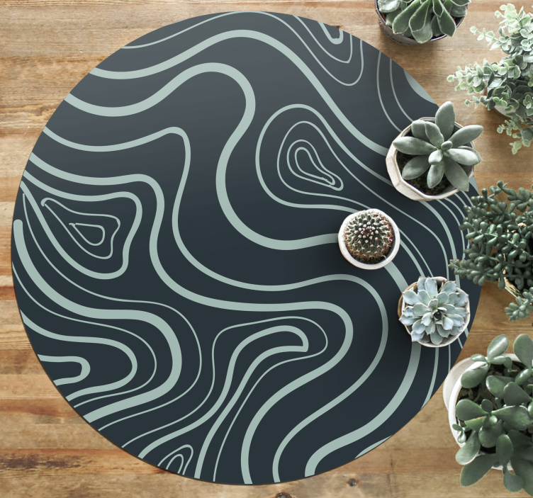 Topographic Contours textured vinyl rug - TenStickers
