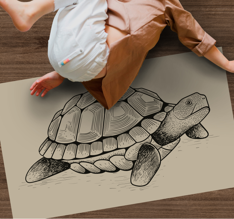 Tortoise Illustration animal vinyl rug - TenStickers