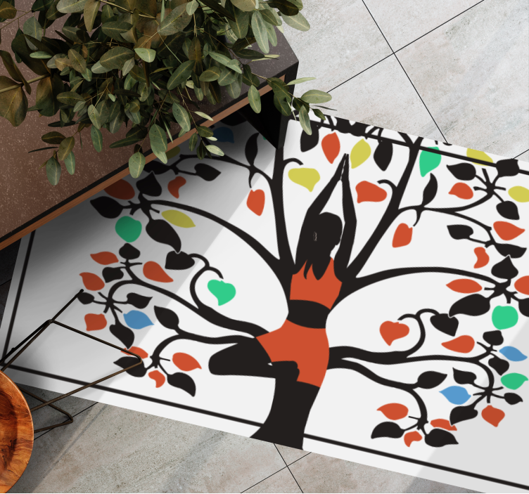 Woman tree nature vinyl rug - TenStickers