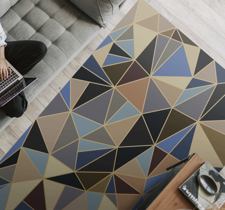 Triangle Motif geometric vinyl rug - TenStickers