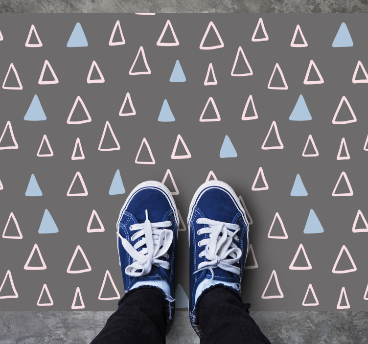 Triangular geometric vinyl rug - TenStickers