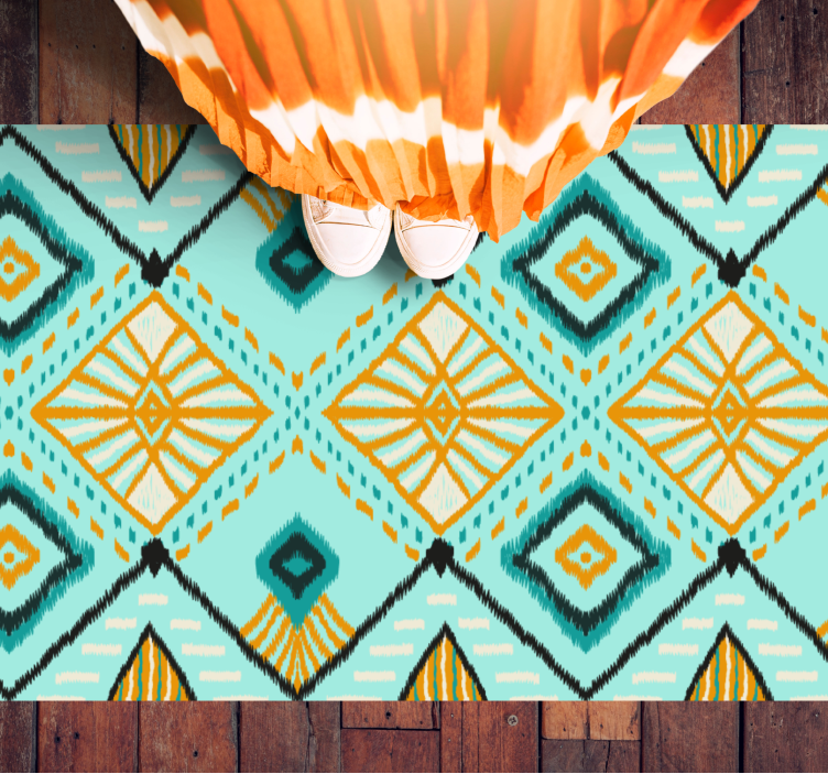 Tribal Geometric Pattern ethnic vinyl rug - TenStickers
