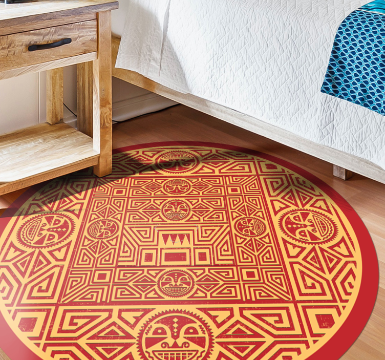 Tribal Mandala mandala vinyl rug - TenStickers