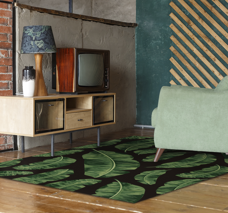 Elegant tropical leafs vinyl rug - TenStickers