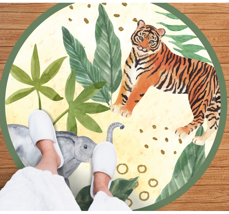 Tropical wildlife scene animal vinyl rug - TenStickers