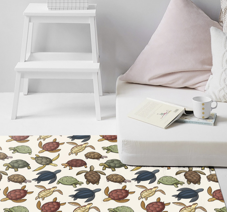 Variety of turtles animal vinyl rug - TenStickers