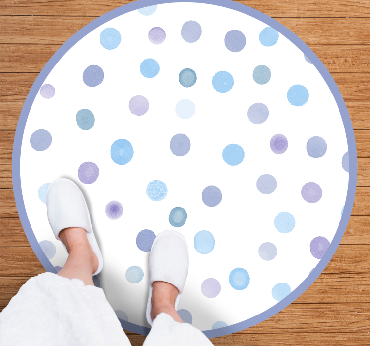 Vibrant Dotted Circles vinyl rug - TenStickers