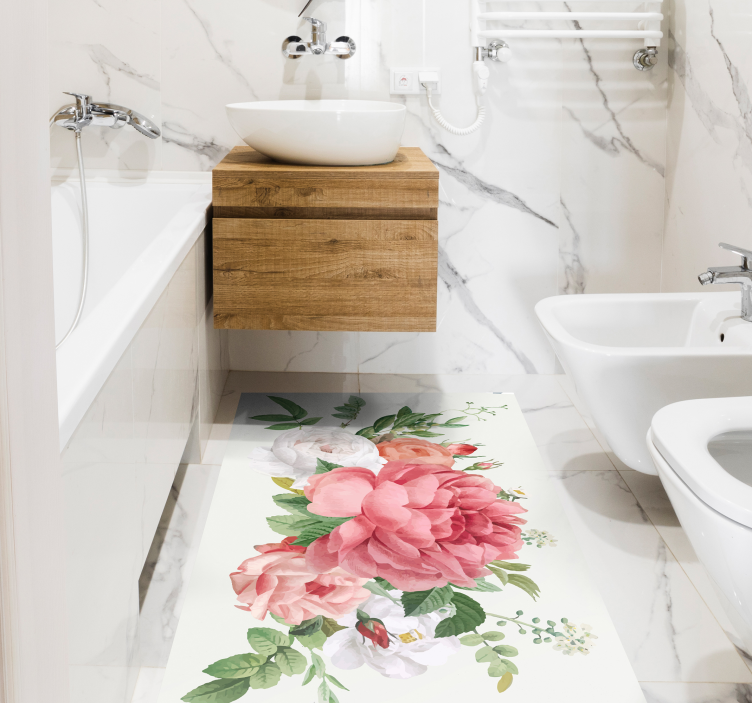 Vibrant Floral Arrangement flower vinyl rug - TenStickers