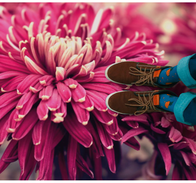 Realistic chrysanthemum flower vinyl rug - TenStickers
