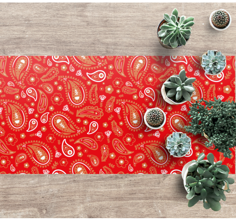 Vibrant Paisley Print mosaic vinyl rug - TenStickers