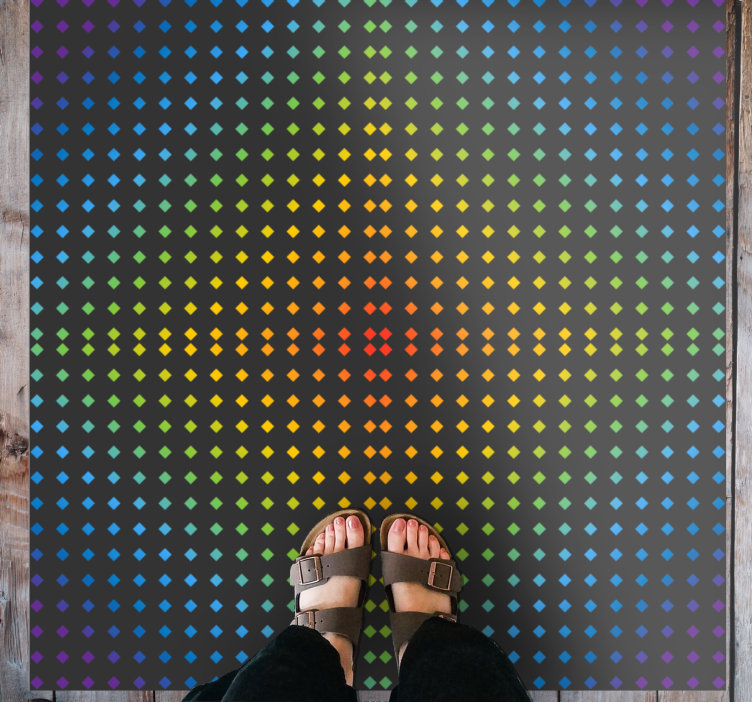 Rainbow diamond design teenager vinyl rug - TenStickers