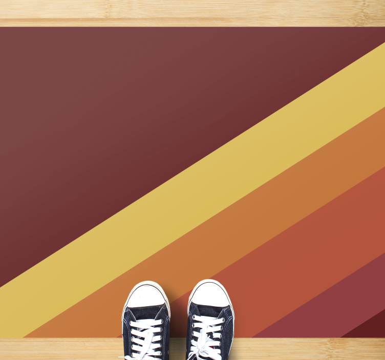 Vibrant Striped Motif minimalist vinyl rug - TenStickers