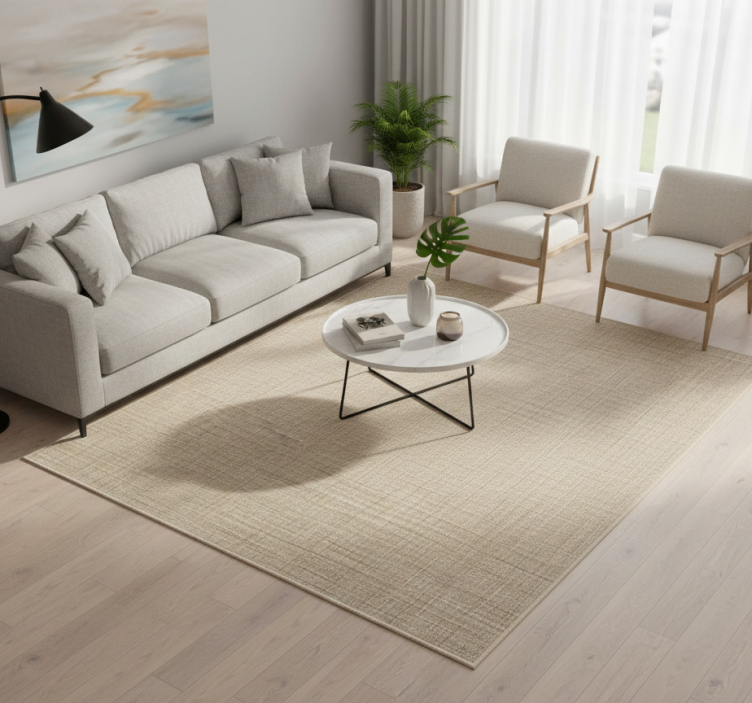 Vinyl rug with beige fabric effect - TenStickers