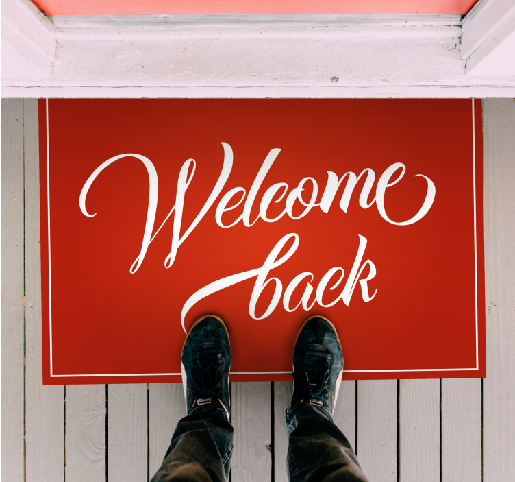Warm Welcome Back Text custom vinyl mat - TenStickers