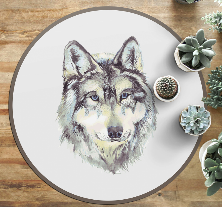 Watercolour Wolf animal rug - TenStickers