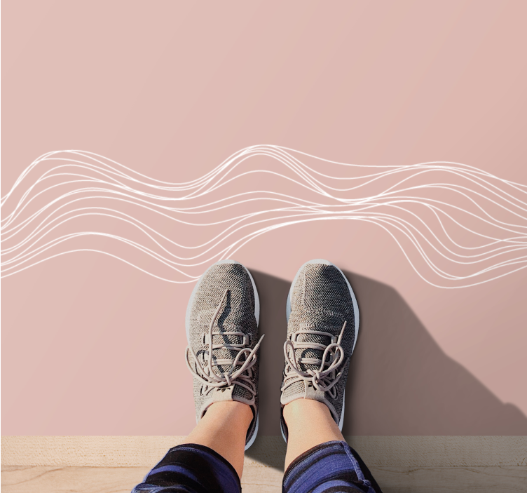 Wavy Lines pink vinyl rug - TenStickers