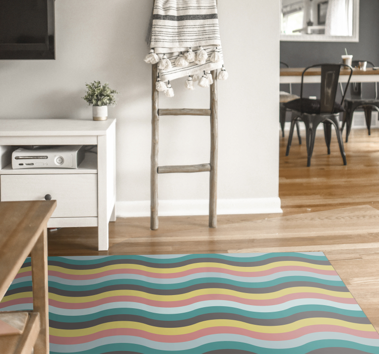 Wavy Striped Pattern stripes vinyl rug - TenStickers