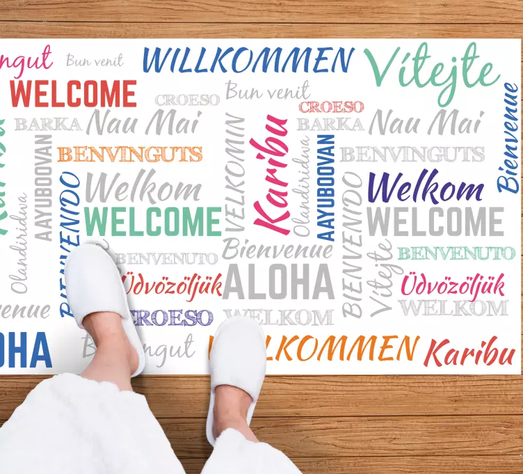 Welcome aloha karibu custom vinyl rug - TenStickers