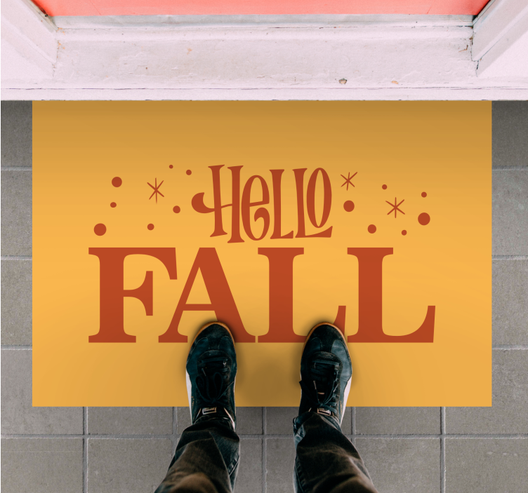Welcome Autumn Vibes custom vinyl rug - TenStickers
