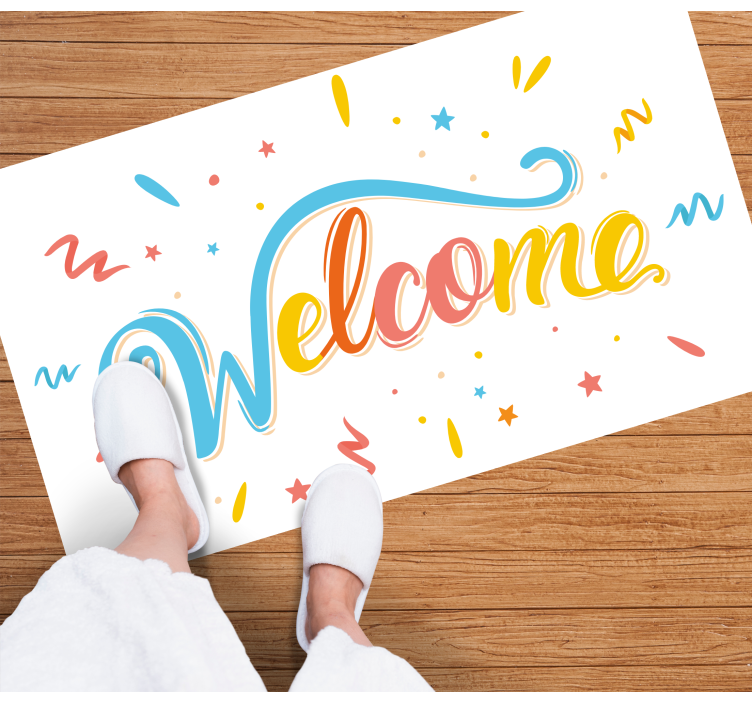 Welcome home joy entrance hall vinyl rug - TenStickers