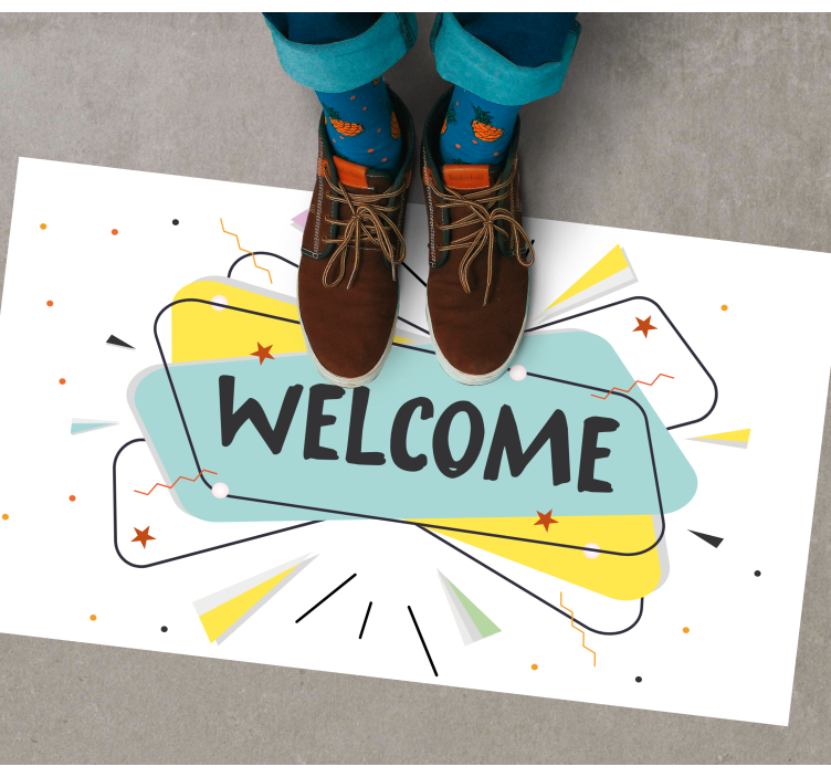 Abstract welcome entrance hall vinyl rug - TenStickers