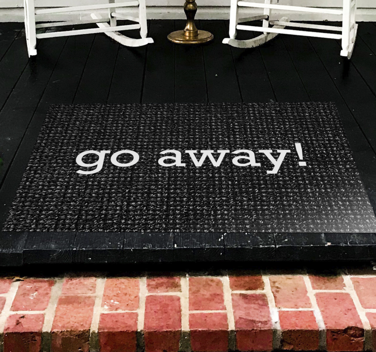 Welcome mat go away entrance hall tiles - TenStickers
