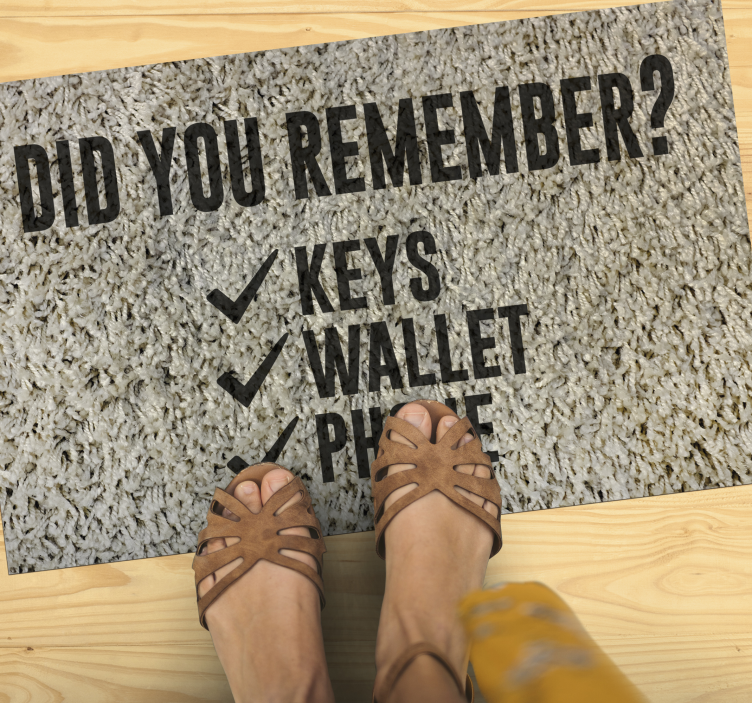 Welcome mat reminder entrance hall tiles - TenStickers