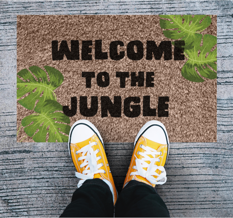Welcome to the Jungle quote entrance hall tiles - TenStickers
