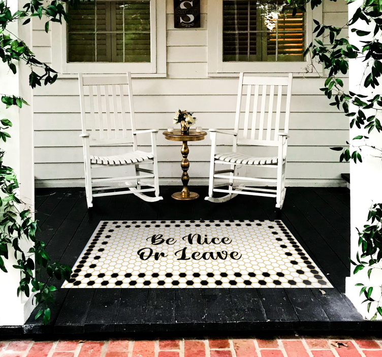 Welcoming Entryway Sign custom vinyl rug - TenStickers