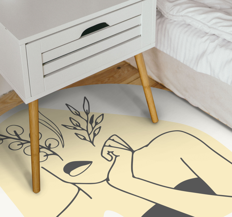 women elegant line art style modern rug - TenStickers