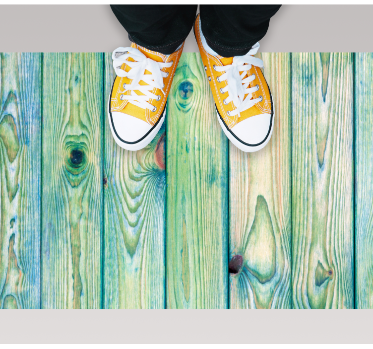Green Plank Effect wood vinyl rug - TenStickers