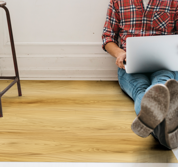 Simple texture wood vinyl rug - TenStickers