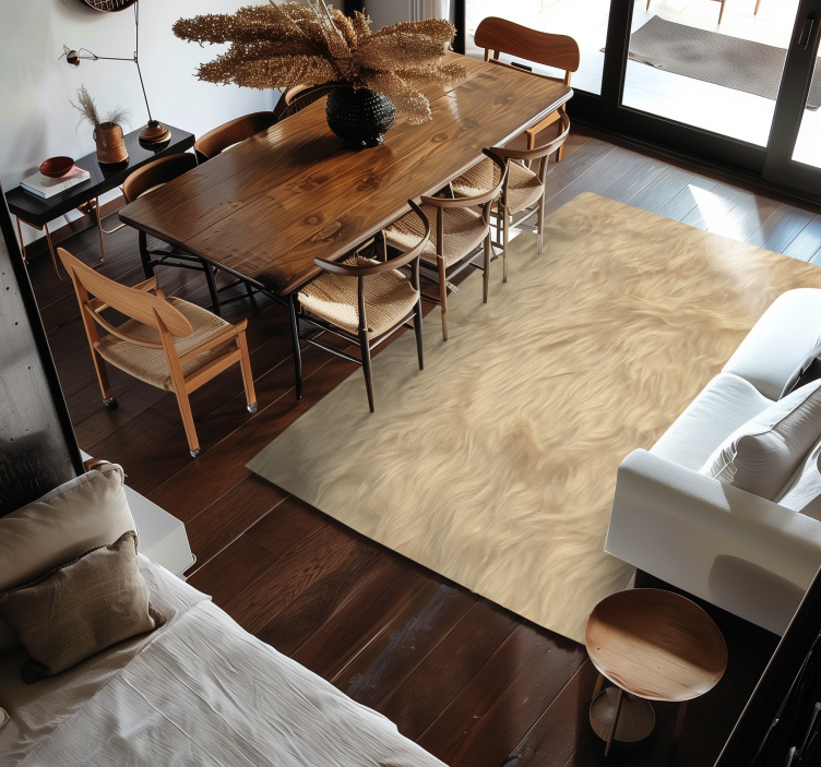 Wool effect design dining room vinyl rug - TenStickers